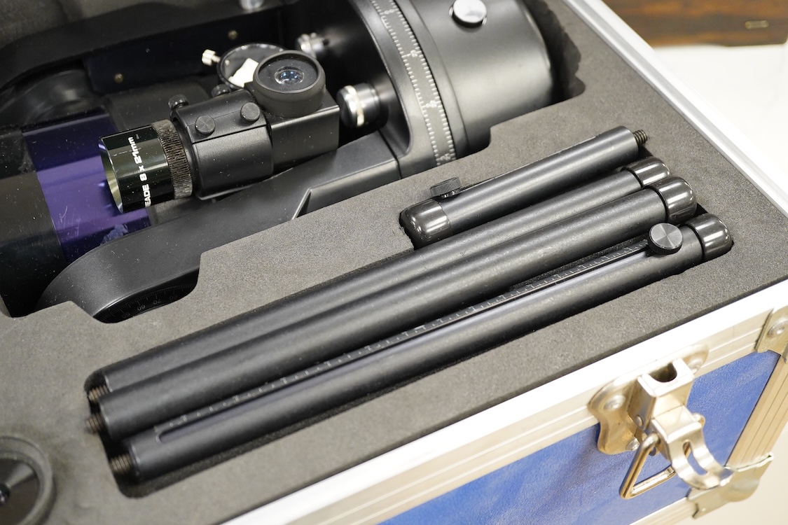 A cased Meade ETX Astro telescope, with instruction manual contained within the original flight case, 46 x 36 x 23cm, together with an additional Orion glass solar filter and tripod